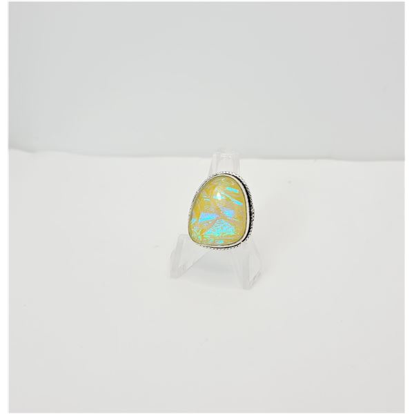 7) YELLOW FIRE AUSTRALIAN OPAL SET IN 925
