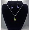Image 1 : 12) SWAROVSKI CRYSTAL STAR PENDANT ON A 20"