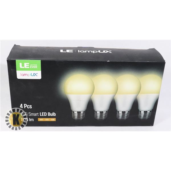 4 PACK OF WIFI SMART LED BULBS