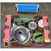 Image 1 : LARGE LOT CAMPING SUPPLIES. GRIDDLE, KETTLE,