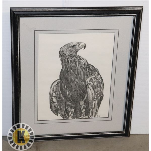 ORIGINAL EAGLE PENCIL DRAWING BY DAO