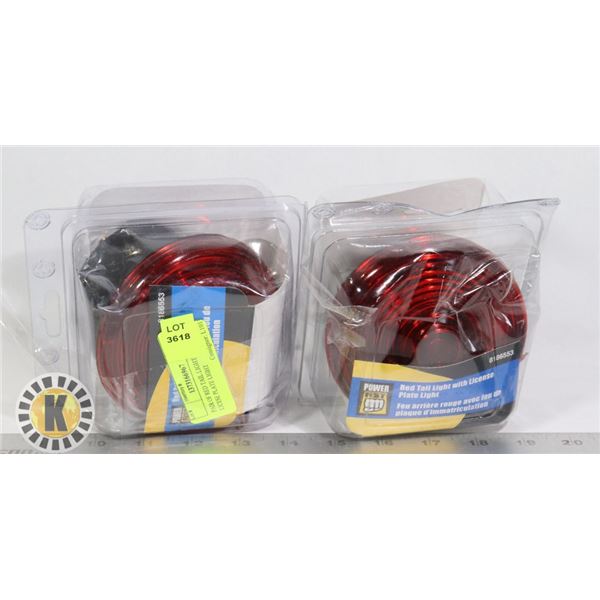 PAIR OF RED TAIL LIGHT WITH LICENSE PLATE LIGHT