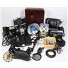 Image 1 : ESTATE BOX OF ASSORTED VINTAGE CAMERAS, LENS, CASE