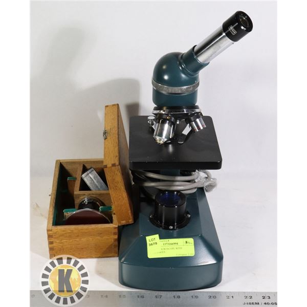 CENCO MICROSCOPE WITH ACCESSORIES