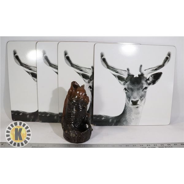 SET OF 4 ANIMAL WOOD BOARD MATS