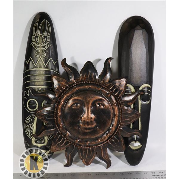 3 WALL ARTS- 1 SUN ART, 2 AFRICA N ARTS