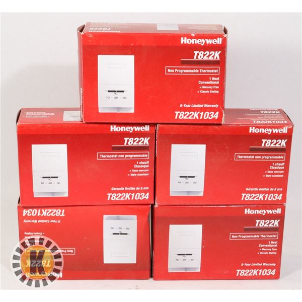 HONEYWELL T822K THERMOSTAT LOT OF 5