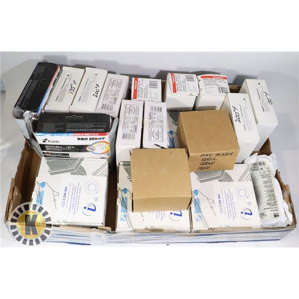 FLAT OF ASSORTED SMOKE ALARMS AND MORE