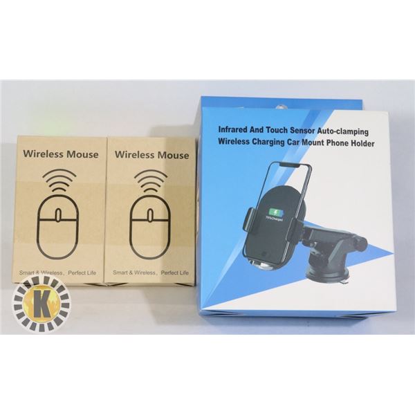 TWO WIRELESS MICE SOLD WITH AUTO CLAMPING