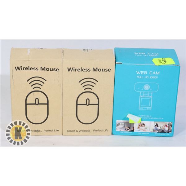 TWO WIRELESS MICE SOLD WITH HD WEBCAM