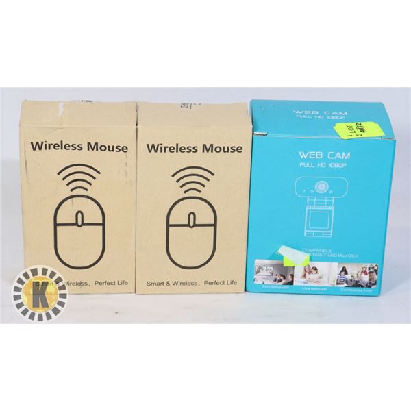 TWO WIRELESS MICE SOLD WITH HD WEBCAM