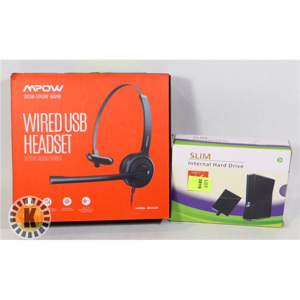 COMPUTER HEADSET SOLD WITH INTERNAL HARD
