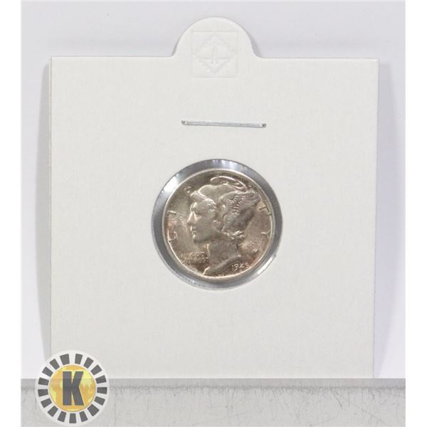 1945 WWII SILVER USA MERCURY DIME 10 CENTS COINS