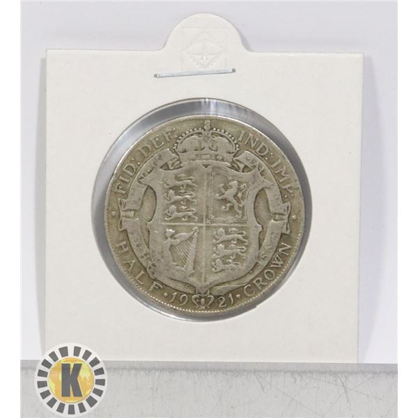 1921 SILVER GREAT BRITAIN HALF CROWN COIN, 13.85g