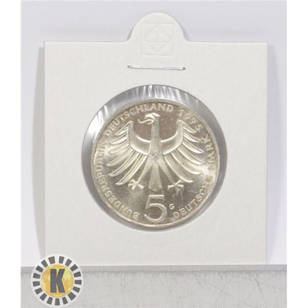 1975 SILVER GERMANY 5 MARKS COMMEMORATIVE COIN