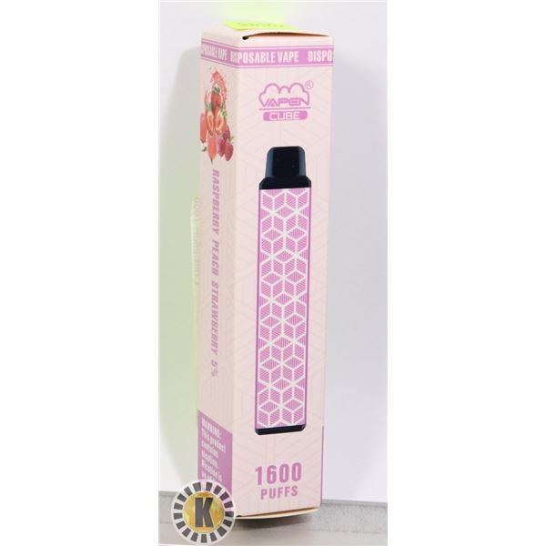 ONE 1600PUFFS VAPE CUBE RASPBERRY PEACH STRAWBERRY