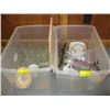 Image 1 : 2 BINS MISC. MUGS, CORELLE DISHWARE, ETC.