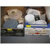 Image 1 : 2 BOXES OF MISC. DISHES, BOWLS, LIGHTS, ETC.