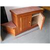 Image 2 : WOODEN TILE TOPPED STAND OR SHELF UNIT