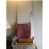 Image 1 : BIN OF MISC. SEWING SUPPLIES & A THREAD RACK