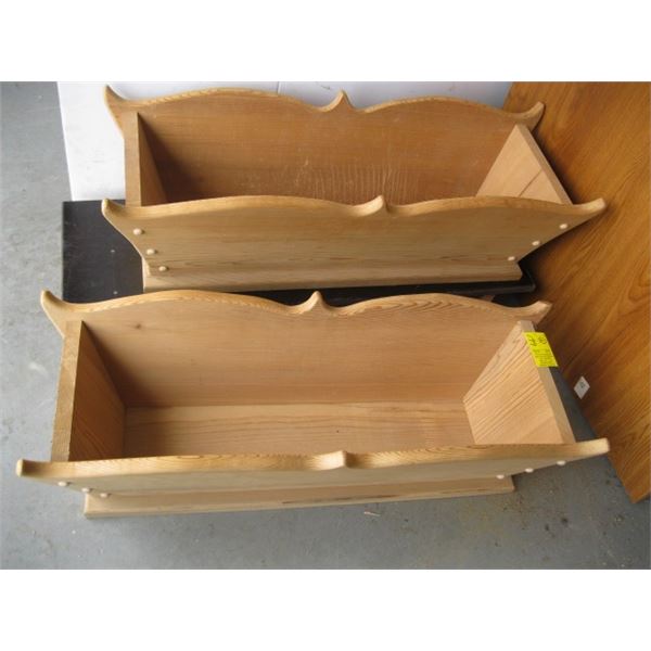 2 WOODEN PLANTERS