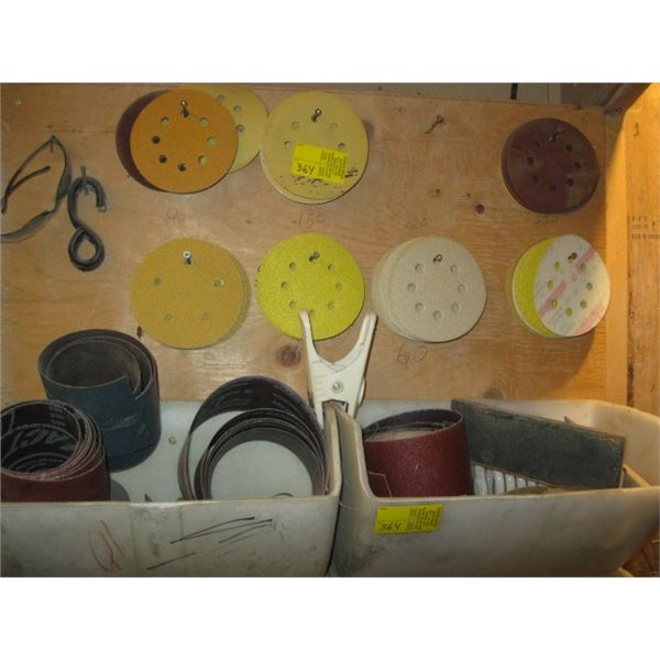 LG LOT OF SANDING DISCS, SANDPAPER, ETC.