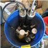 Image 2 : 2 BUCKETS OF ASST. GREASE GUNS, GREASE, FUNNELS, ETC.