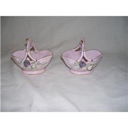 Pait of Pink Signed Norcrest Baskets #1858146