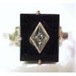 Victorian  Diamond & Black Onyx RING #1883237