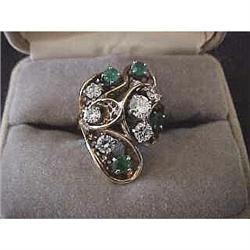 Ladies Diamond and Emerald Ring #1883280