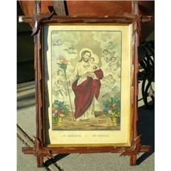 antique CURRIER & IVES ST. JOSEPH framed litho #1883692