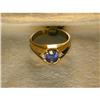 Image 1 : Estate 14K YG 1 CT Sapphire Diamond Mens Ring #1883802