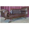 Image 1 : FRENCH VICTORIAN CLEOPATRA LEATHER LIBRARY SOFA#1883948