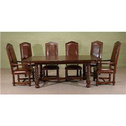 RENAISSANCE GOTHIC 8 PC DINING ROOM LEATHER SET#1883980