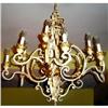 Image 1 : Antique French Gilded Iron Chandelier #1884042