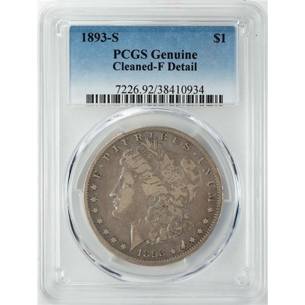 1893-S $1 Morgan Silver Dollar Coin PCGS Fine Details