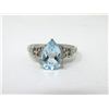 Image 1 : 3.5 CT Blue Topaz & Diamond Sterling Silver Ring