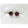 Image 1 : New 14 KT White Gold Garnet Stud Earrings