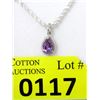 Image 1 : Amethyst & Diamond Sterling Silver Pendant