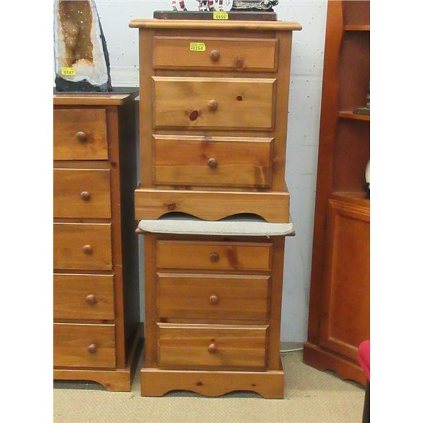 Pair of 3 Drawer Pine Nightstands -18" x 23" x 28"