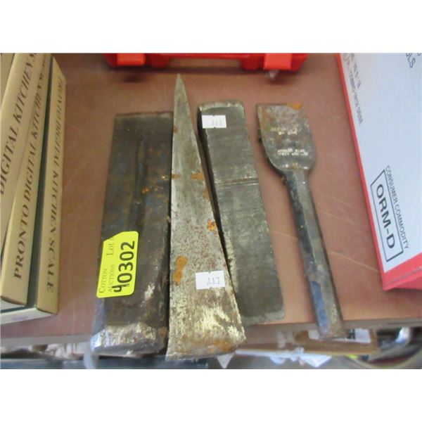 4 Heavy Duty Metal Wedges - Average is 9"