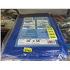Image 1 : 2 New 10' x 16' All Purpose Blue Tarps