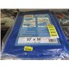 Image 1 : 2 New 10' x 16' All Purpose Blue Tarps