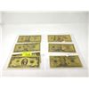 Image 1 : 7 Gold Foil USA Novelty Notes $1 to $100