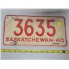 Image 1 : 1940 Saskatchewan plate 3635