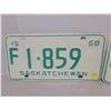 Image 2 : Pair of 1968 Sask plates F1-859