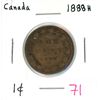 Image 1 : 1888H Canada one cent coin