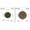 Image 1 : Set (2) of Canada one cent (large) 1920 & one cent (small) 1920