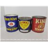 Image 2 : 3 tins - Beehive corn syrup, King syrup & Climax jam & jellies