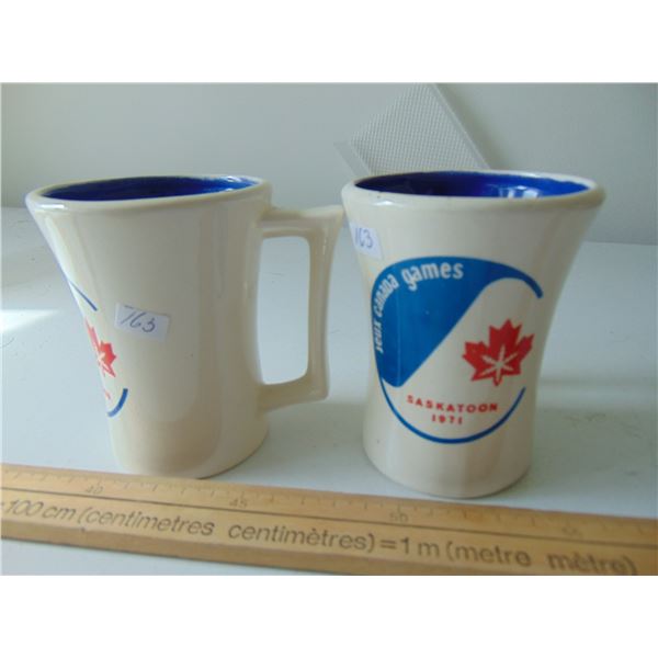 2 1971 SASKATOON JEUX CANADA GAMES MUGS